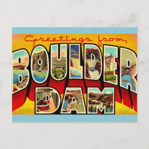 Vintage Begrüßung des Boulder-Staudamms Postkarte