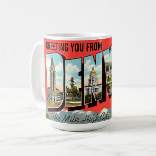 Vintage Begrüßung von Denver Colorado Reisen Kaffeetasse