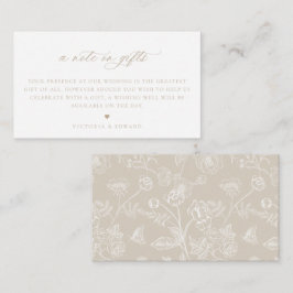 Vintage Beige Blüte Ein Hinweis auf Geschenke Hoch Begleitkarte