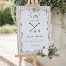 Vintage Beige Bow Gender Neutral Golf Baby Shower