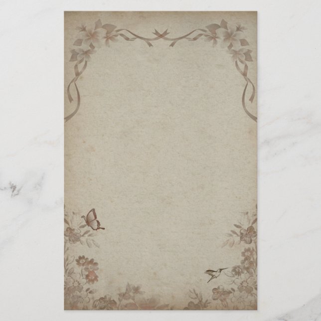Vintage Beige Briefpapier (Vorderseite)