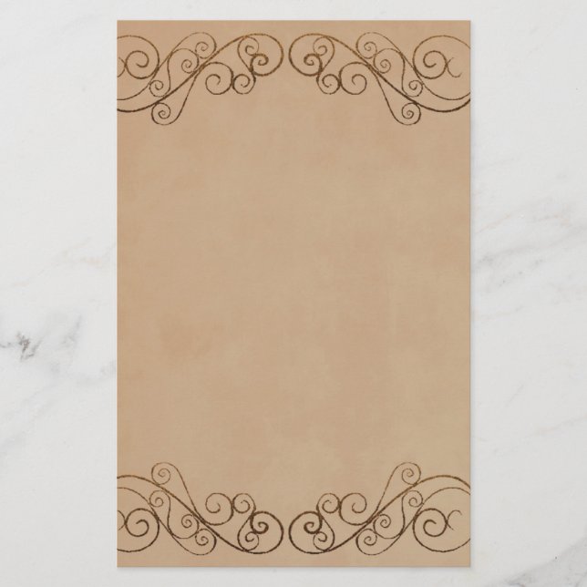 Vintage Beige Hochzeit Briefpapier (Vorderseite)
