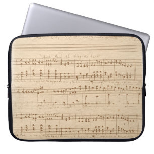 Vintage beige Musiknoten Laptopschutzhülle