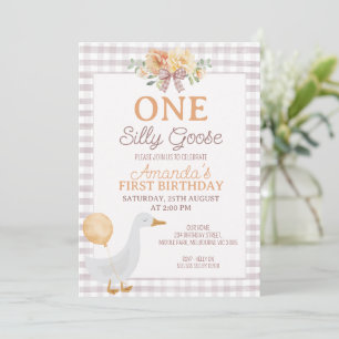 Vintage Beige Orange Eine dumme Gans 1. Geburtstag Einladung