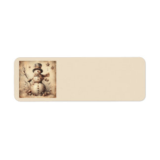 Vintage Beige Weihnachts-Adressetiketten