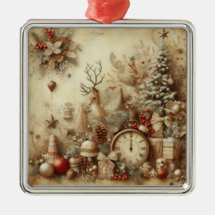 Vintage Beige Weihnachtsschmuck