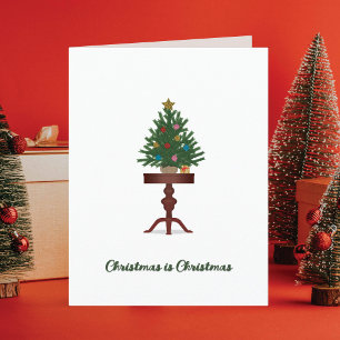 Vintage Beistelltisch Weihnachtsbaum gefalteter We Feiertagskarte