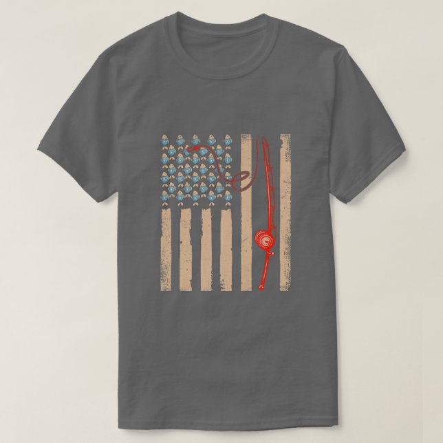 Vintage Bekleidung USA Flaggenfischerei  T-Shirt (Design vorne)