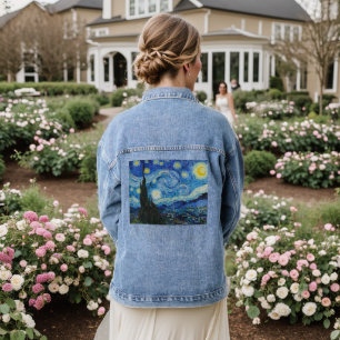Vintage beleuchtete Die Sternennacht, Retro Jeansjacke