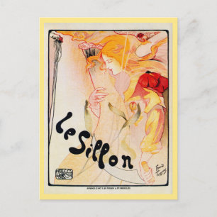 Vintage belgische Art Nouveau Le Sillon Postkarte
