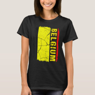 Vintage Belgische Flagge Belgien Stolz Wurzeln Erb T-Shirt