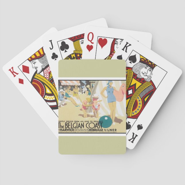 Vintage belgische Küste Belgien Spielkarten (Rückseite)
