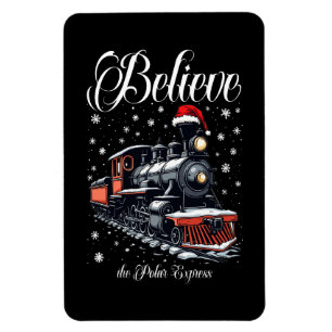 Vintage Believe Weihnachtszug Magnet