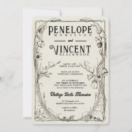 Vintage Bell-Blume Hochzeit Einladung