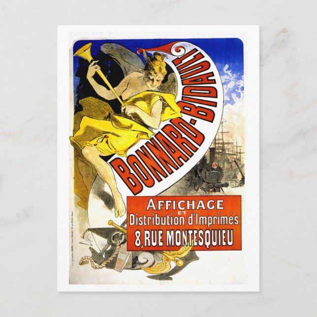 Vintage Belle Epoque Französisch Plakatdrucker Che Postkarte (Vorderseite)