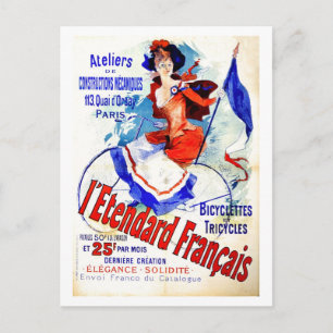Vintage Belle epoque französische Fahrradwerbung C Postkarte