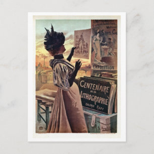 Vintage belle époque jahrhundertelange Lithografie Postkarte