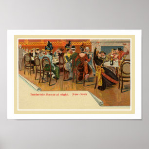 Vintage Belle Epoque New York Restaurant Party Poster