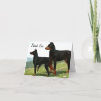 Vintage bemalte Dobermann-Dankeskarten