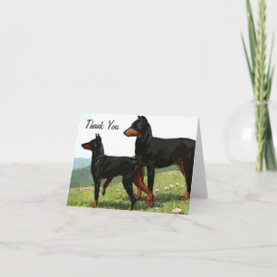 Vintage bemalte Dobermann-Dankeskarten Dankeskarte