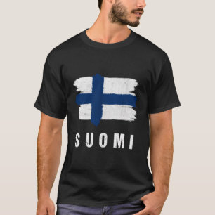 Vintage bemalte Suomi-Flagge Finnland-Flagge Fan-G T-Shirt