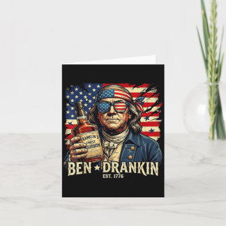 Vintage Ben betrunken Lustiger Ben 4. Juli Trinken Karte
