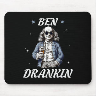 Vintage Ben Trank Lustige 4. Juli Trink-Präsidente Mousepad