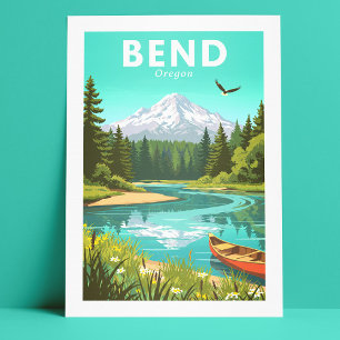 Vintage Bend Oregon Postkarte