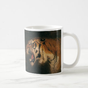 Vintage Bengal-Tiger Großkatze Brüllt, Wildtier Tasse