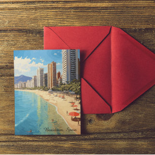 Vintage Benidorm Spanien Reise Mittelmeer Postkarte