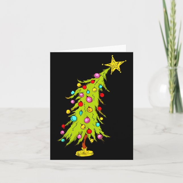 Vintage Bent Christmas Tree  Karte (Vorderseite)