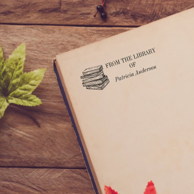 Vintage benutzerdefinierte Bibliotheksbücher Permastempel (Von Creator hochgeladen)