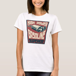 Vintage-Benzin-Öl-Abzeichen-Logo T-Shirt