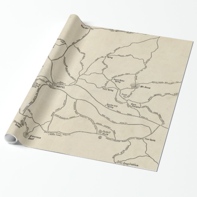 Vintage Berg Monadnock Spur Map (1910) Geschenkpapier (Ungerollt)