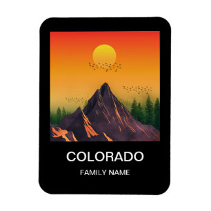 VINTAGE-BERG-NATUR-SONNENUNTERGANG-INDIVIDUELL MAGNET