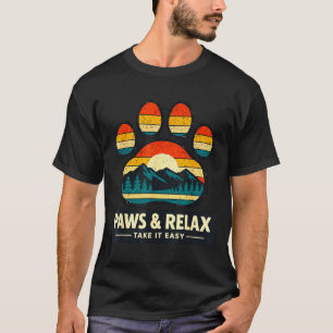 Vintage Berge Hundeliebhaber Pfoten und entspannen T-Shirt