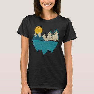 Vintage Berge Minimalistische Natur Wandern Campin T-Shirt