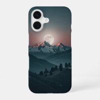 Vintage Berge unter dem Vollmond