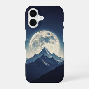 Vintage Berge unter dem Vollmond iPhone 16 Hülle