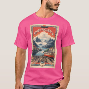 Vintage Bergen Poster Fesselnde norwegische Schönh T-Shirt