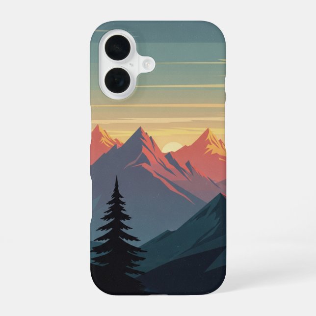 Vintage Bergkamm iPhone 16 Hülle (Rückseite)