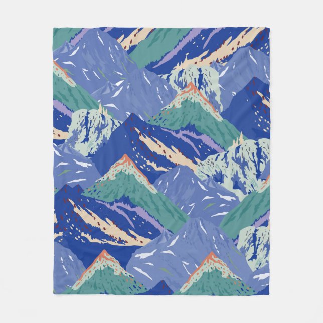 Vintage Berglandschaft nahtlos. dunkel Fleecedecke (Vorderseite)
