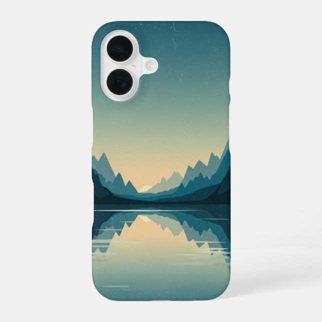 Vintage Bergsee iPhone 16 Hülle (Rückseite)