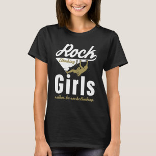 Vintage Bergsteigen Mit Mädchen Würde Lieber Rock  T-Shirt