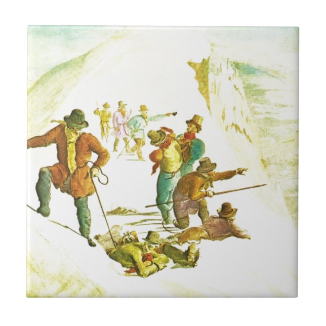 Vintage-Bergsteiger Fliese (Vorderseite)