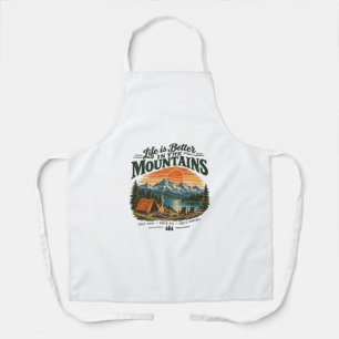 Vintage Bergwanderabenteuer Retro Outdoor Schürze