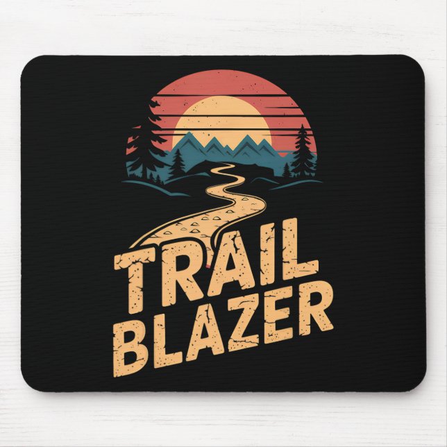 Vintage Bergwanderer Trail Blazer Retro Wandern C Mousepad (Vorne)