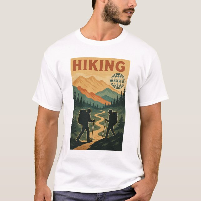Vintage Bergwanderung - Retro Wandern T-Shirt (Vorderseite)