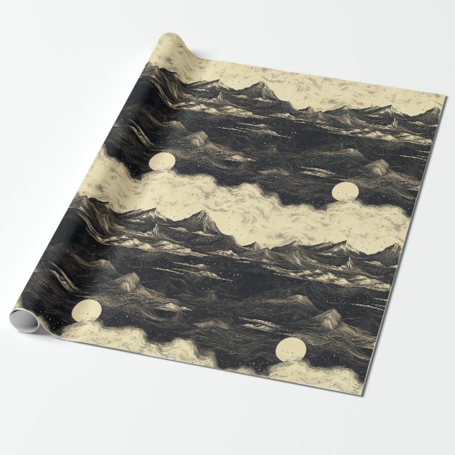 Vintage Bergwolkenlandschaft (5) Geschenkpapier (Ungerollt)