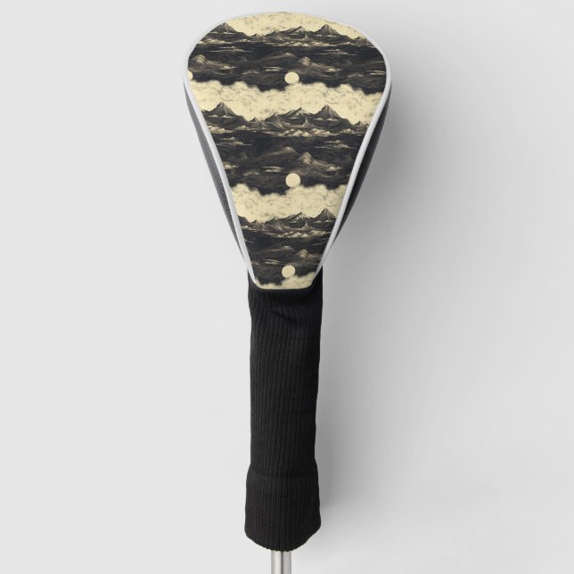 Vintage Bergwolkenlandschaft (5) Golf Headcover (Vorderseite)